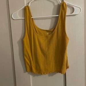 Arizona Women’s Mustard Yellow Crop Tank Top Size Medium